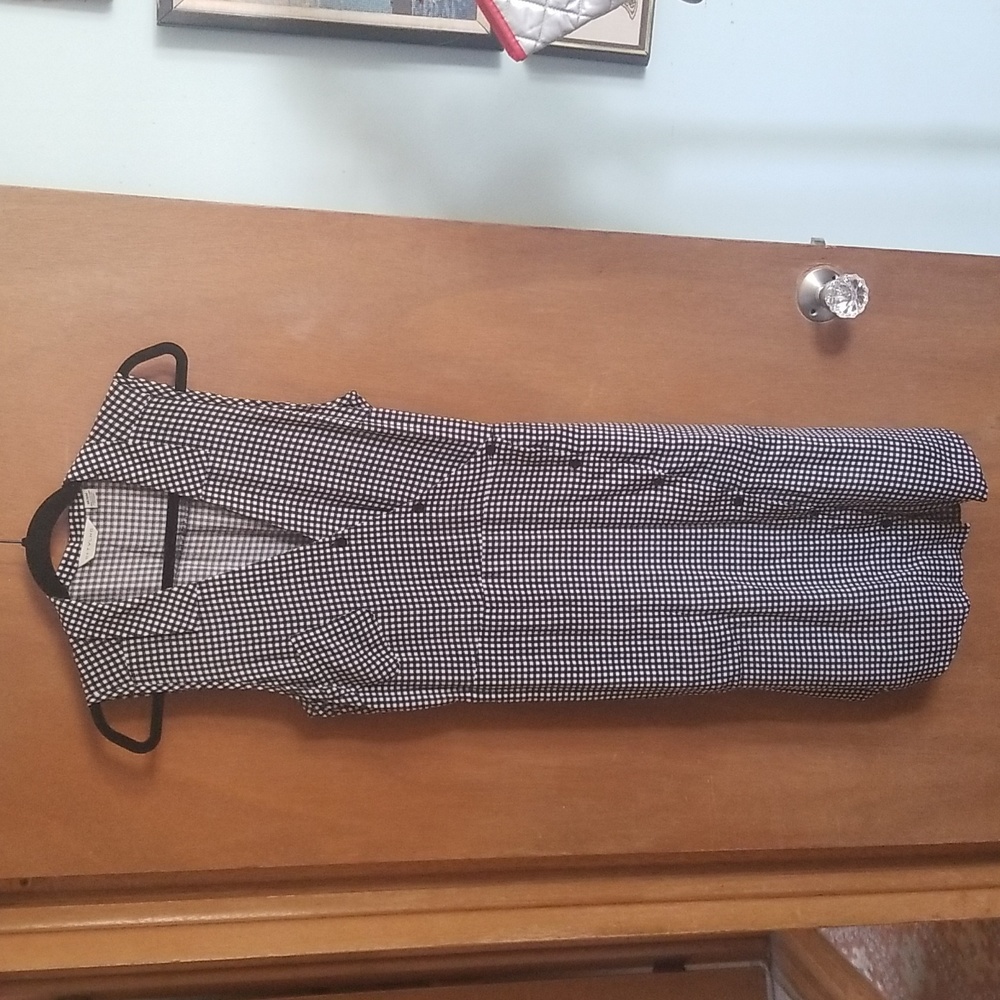 Anthropologie 11.1 Tylho Gingham Askew Button Front Dress sz Medium